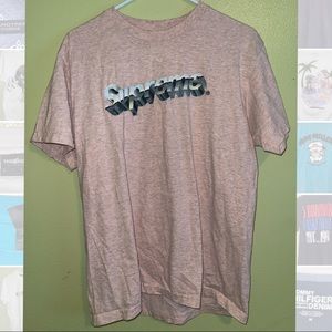 Heather pink supreme chrome logo t
